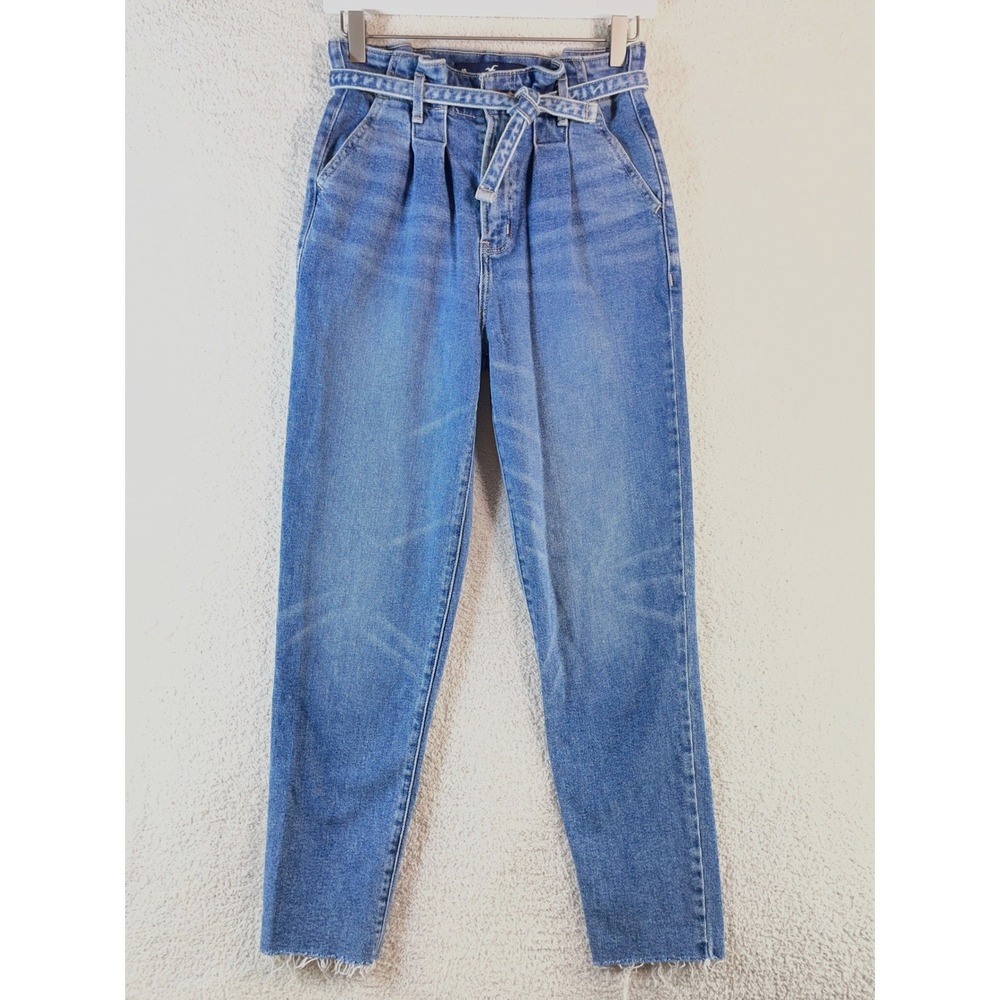 hollister ultra high-rise mom jeans paperbag waist 25/sz 1 90s Y2K VSCO girl btc